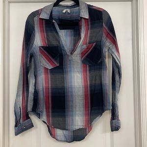Cotton plaid blouse